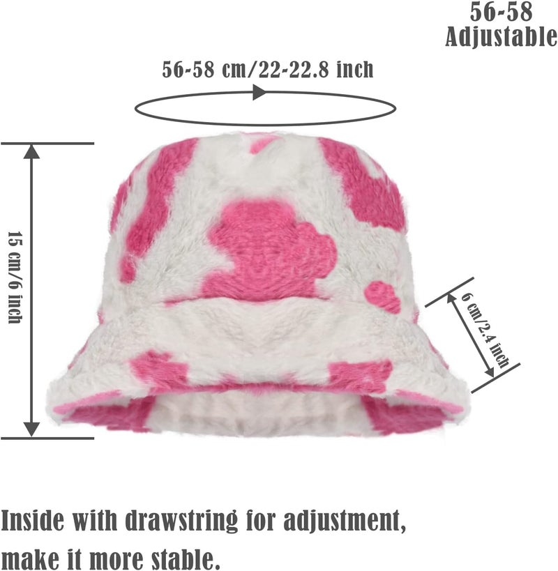 Yonchic Store Winter Soft Faux Fur Plush Bucket Hat, Lovely Fisherman Cap, Fashion Outdoor Thick Warm Sun Cap for Women - Image 2